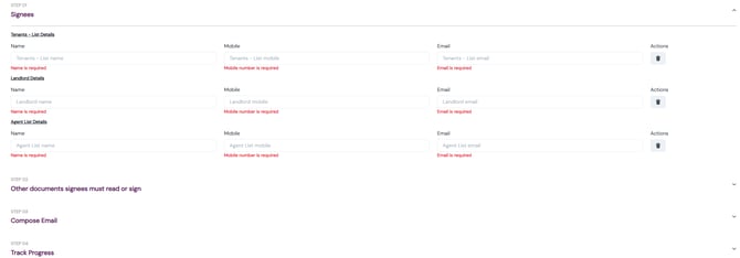 Email prep screen